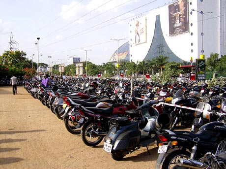 Bike parking in India